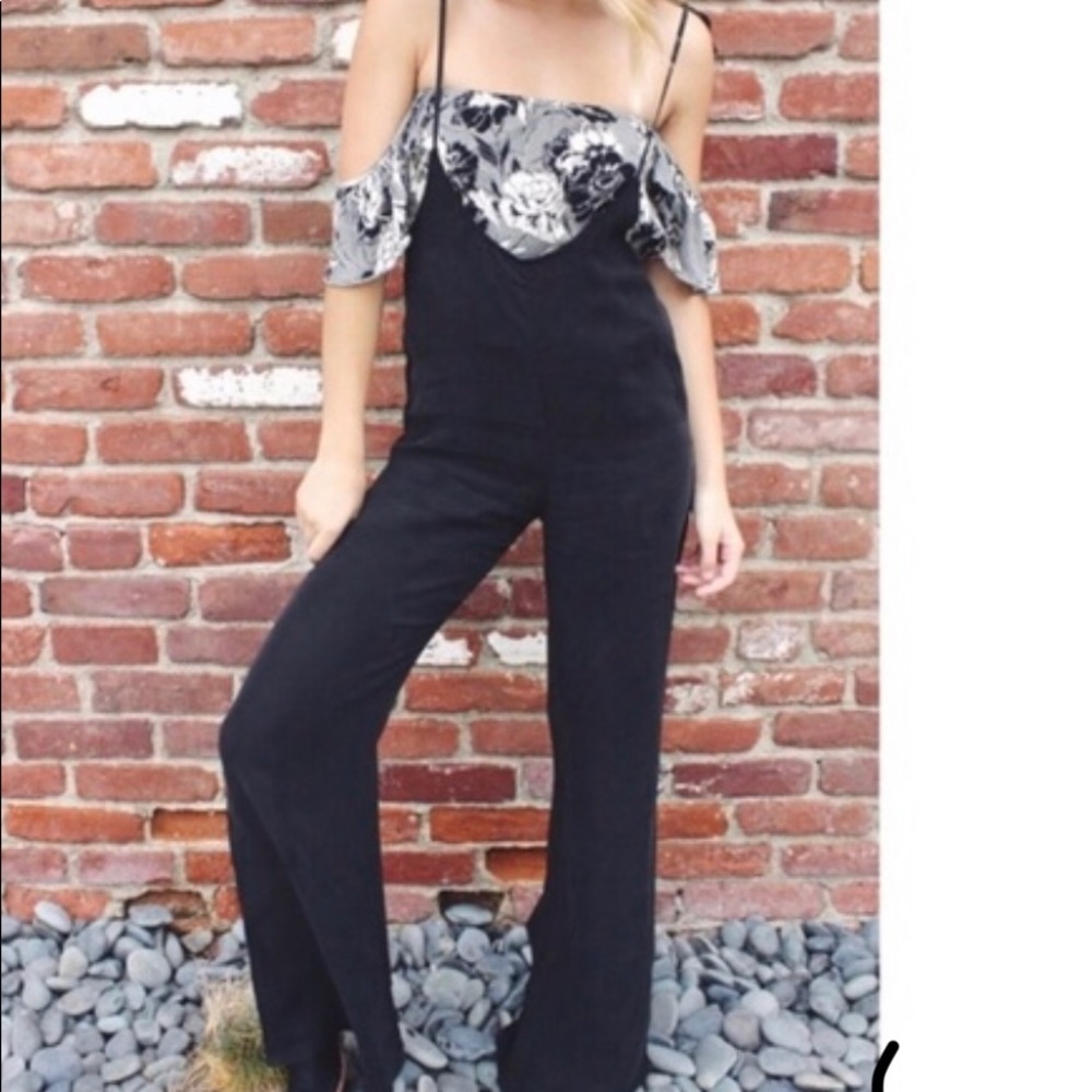 Wild Honey tie shoulder pinafore jumpsuit